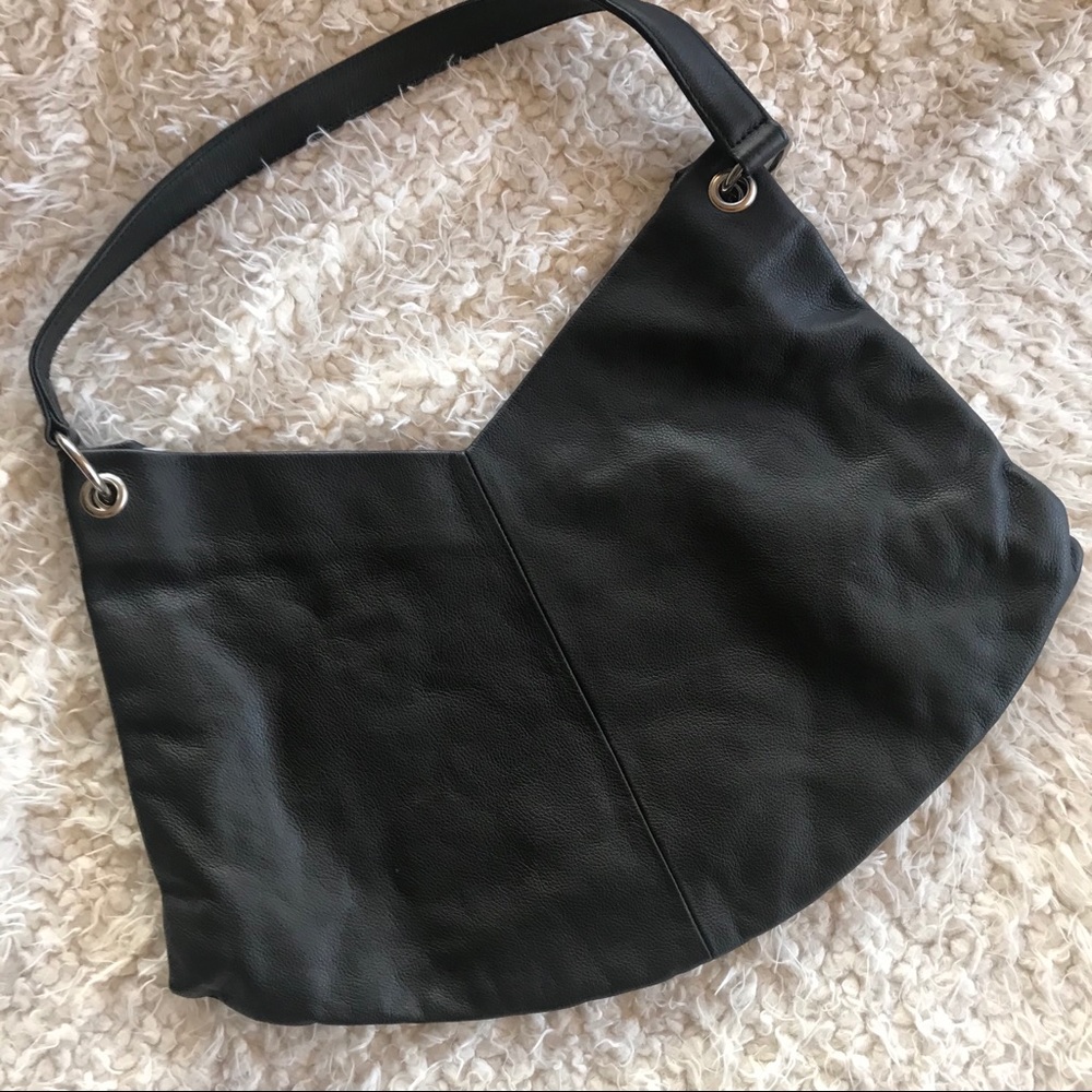 LARGE GENUINE BLACK LEATHER TOTE BAG - Picture 4 of 8